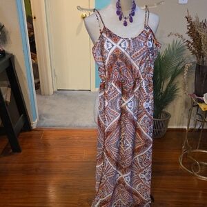 Cotton On Paisley Print Maxi Dress in Orange and White